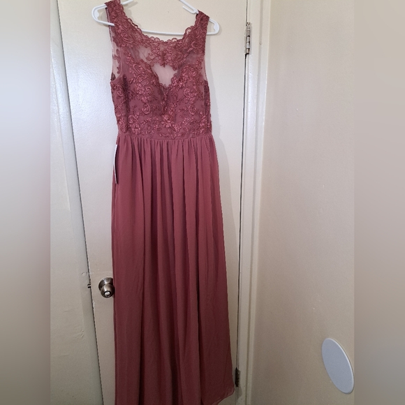 Azazie NWT size 8 desert rose dress - Picture 2 of 11